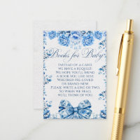 Elegant Blue Floral Bow Chic Toile Books for Baby