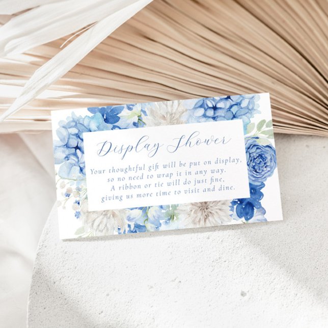 Elegant Blue Floral Bridal Shower Enclosure Card (Creator Uploaded)
