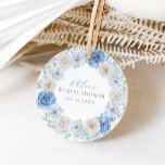 Elegant Blue Floral Bridal Shower Favour Tags<br><div class="desc">Elegant bridal shower favour tags features a watercolor floral wreath with beautiful flowers in varying shades of blue as well as delicate calligraphy script.</div>