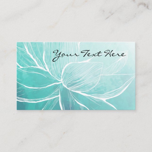 Elegant Blue Floral Business Cards (Front)