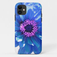 Elegant blue floral daisy zinnia dahlia