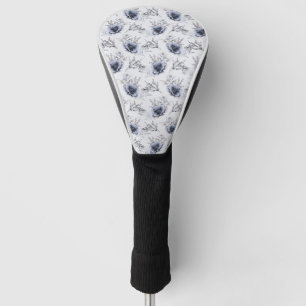 Elegant Blue Floral  Golf Head Cover