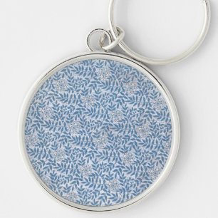 ELEGANT BLUE FLORAL KEY RING