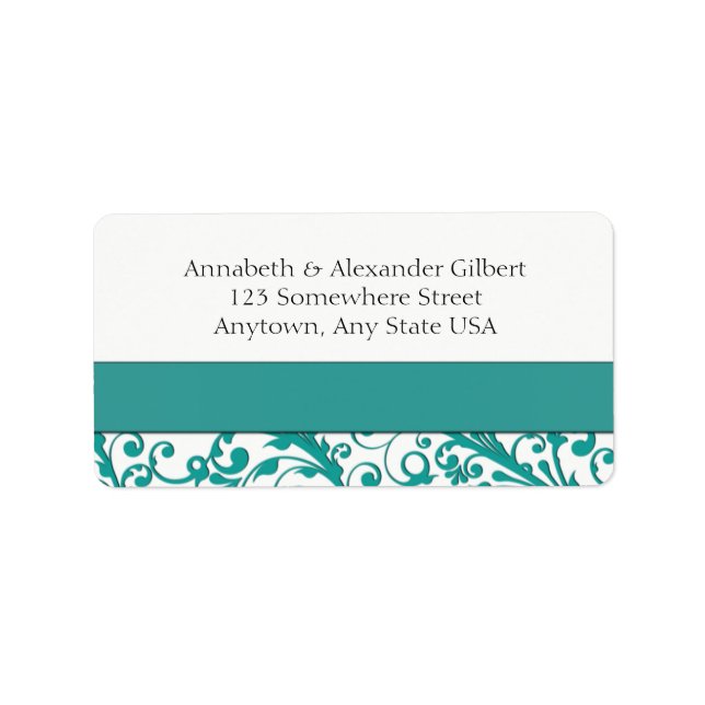 Elegant Blue Floral Label (Front)