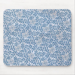 ELEGANT BLUE FLORAL MOUSE PAD