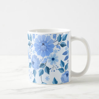 Elegant Blue Floral Mug