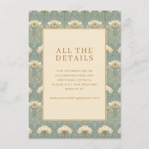 Elegant Blue Floral Pattern Enclosure Card