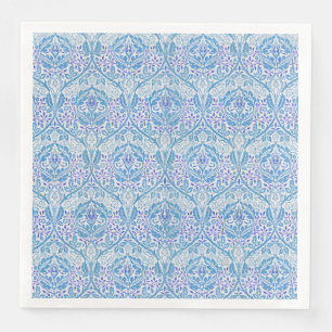 Elegant Blue Floral Pattern Napkin