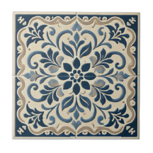 Elegant Blue Floral - Portuguese Azuljo Design