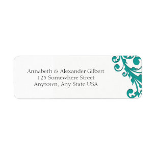 Elegant Blue Floral Return Address Label