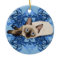 Elegant Blue Floral Siamese Cat Pretty Feline