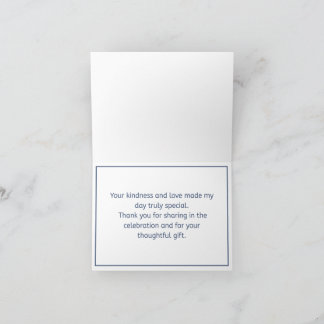 Elegant Blue Floral Thank You Card