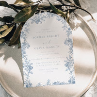 Elegant Blue Floral Vintage Arch Wedding