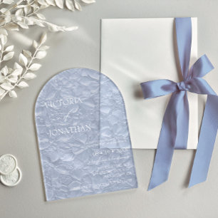 Elegant Blue Floral Wedding Acrylic Invitations