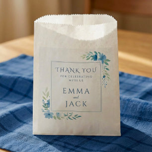 Elegant blue floral wedding gift  favour bag