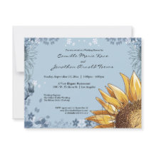 Elegant Blue Floral Wedding Shower Invite