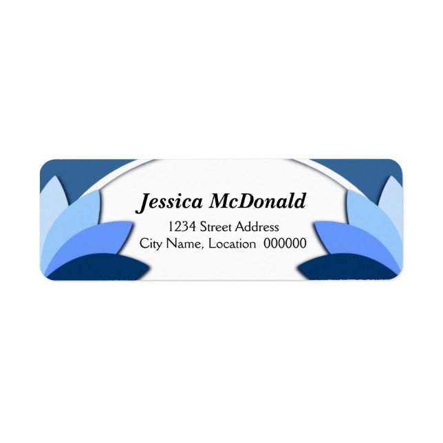 Elegant Blue Florals Labels (Front)