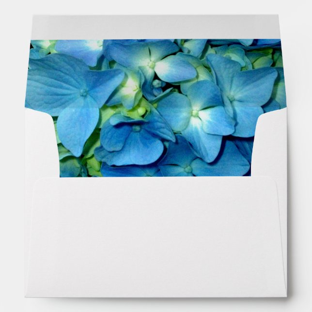 Elegant blue flower floral hydrangea   envelope (Back (Bottom))