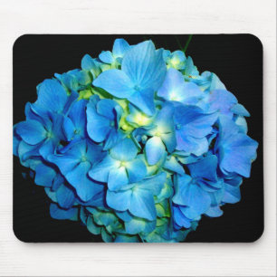 Elegant blue flower floral hydrangea   mouse pad