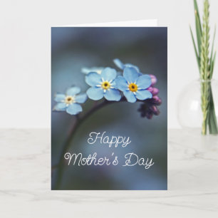 Elegant Blue Forget-me-nots Flowers Mother's Day Card
