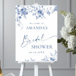 Elegant Blue French Garden WELCOME Bridal Shower Poster<br><div class="desc">Elegant Blue French Garden WELCOME Bridal Shower Poster.</div>