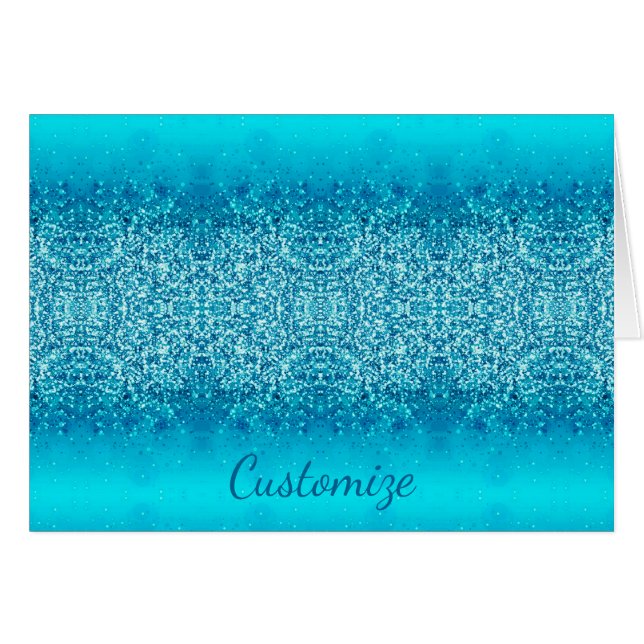 Elegant Blue Frost Sparkle Card 2 (Front Horizontal)