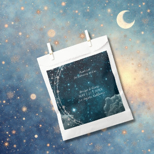 elegant blue galaxy sky wedding favour bag