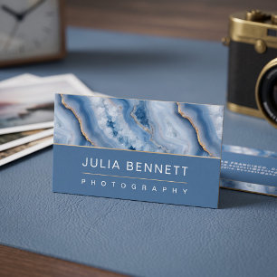 Elegant Blue Geode Business Card