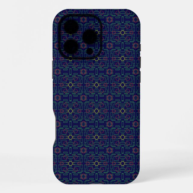 Elegant Blue Geometric  iPhone Case (Back)