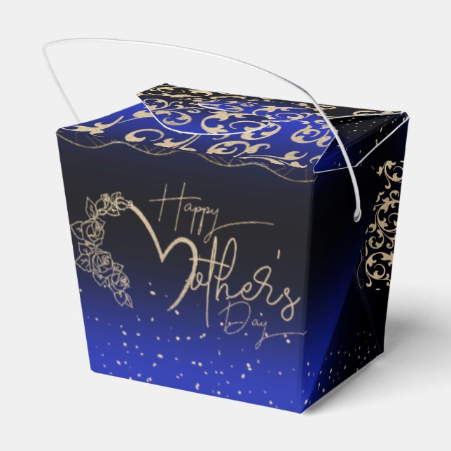Elegant blue gift box for Mother's Day (Back Side)