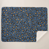 Elegant Blue Glitter Black Gold Leopard Print Sherpa Blanket (Front (Horizontal))