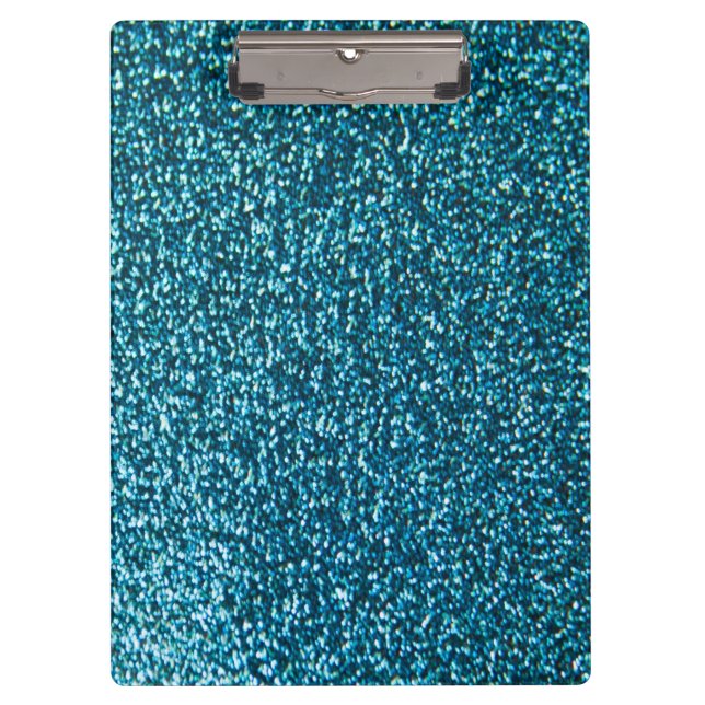 Elegant blue glitter clipboard (Front)