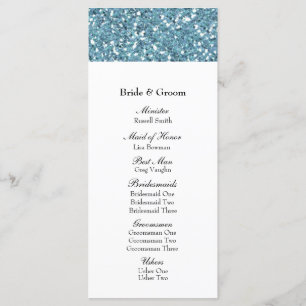 Elegant Blue Glitter Look Wedding Program
