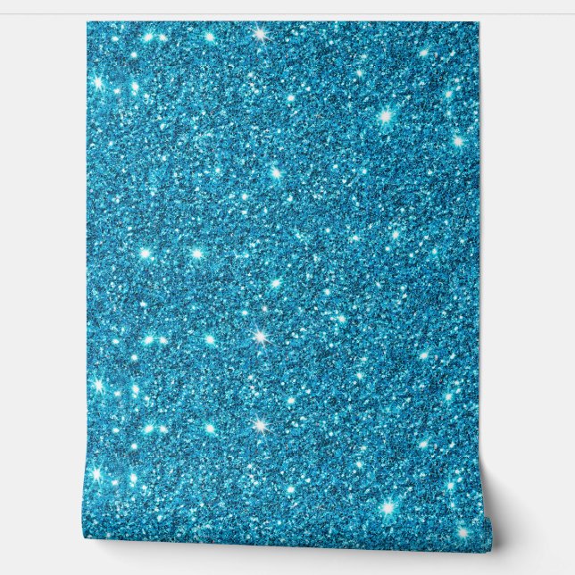 Elegant Blue Glitter Sparkle Pattern Wallpaper (Unrolling)
