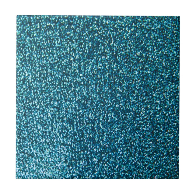 Elegant blue glitter tile (Front)