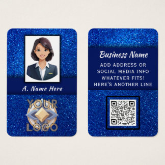 Elegant Blue Glitter Wedding Pros Event Staff Logo