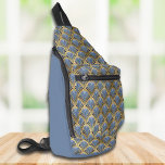 Elegant Blue Gold Art Deco Vintage Pattern Sling Bag<br><div class="desc">Elegant Blue Gold Art Deco Vintage Pattern Crossbody Bags Sling Bags Handbags features an elegant art deco pattern in blue and gold. Created by Evco Studio www.zazzle.com/store/evcostudio</div>