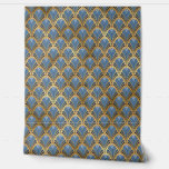 Elegant Blue Gold Art Deco Vintage Pattern Wallpaper<br><div class="desc">Elegant Blue Gold Art Deco Vintage Pattern Wallpaper features a chic elegant art deco pattern in blue and gold. Perfect for home decor,  office decor,  event decor and party decor. Created by Evco Studio www.zazzle.com/store/evcostudio</div>