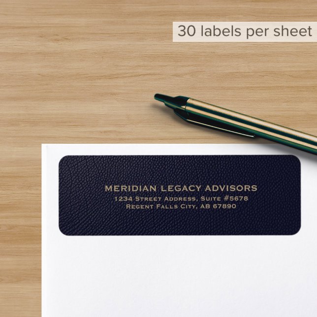 Elegant Blue Gold Business Return Address Label (Creator Uploaded)