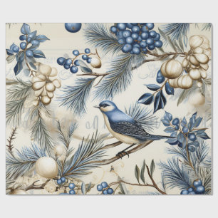 Elegant Blue & Gold Christmas Paper