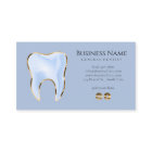 Elegant Blue Gold Dentist Business Card Design