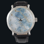 Elegant Blue Gold Glitter Abstract Flow            Watch<br><div class="desc">Elegant Blue Gold Glitter Abstract Flow                        

 

 

, blue gold agate design, 

faux gold glitter texture, 

elegant alcohol ink art, 

blue alcohol ink splatters, 

abstract stone agate marble, 

trendy modern glitter design, 

luxury marble style art, 

fluid ink abstract design, 

navy blue gold artwork, 

chic personalized initial design</div>