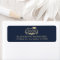 Elegant Blue Gold Graduation Return Address
