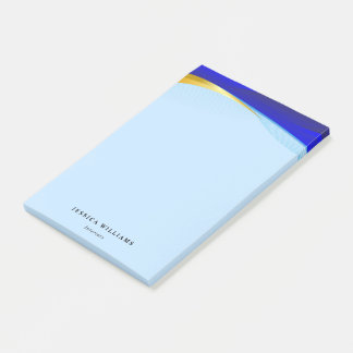 Elegant Blue Gold Luxury Designer Logo Business Post-it Notes