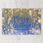 Elegant Blue Gold Merry Christmas Paper Placemat