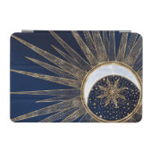 Elegant Blue Gold Sun Moon Mandala iPad Mini Cover (Horizontal)