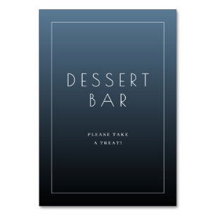 Elegant Blue Gradient Dessert Bar Sign Table Number