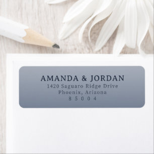 Elegant Blue-Gray Minimalist Return Address Label