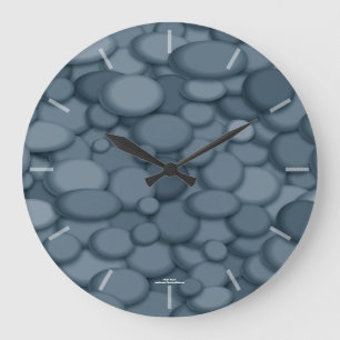 Elegant Blue Gray River Rock Clock