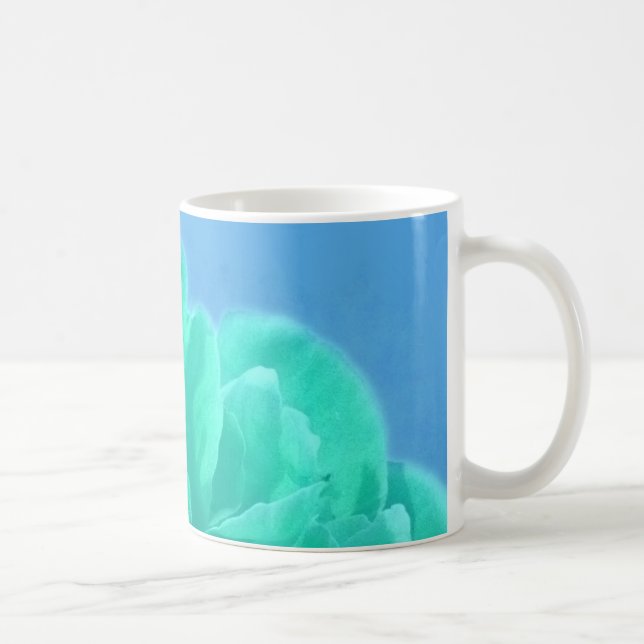 Elegant Blue Green Floral Coffee Mug (Right)